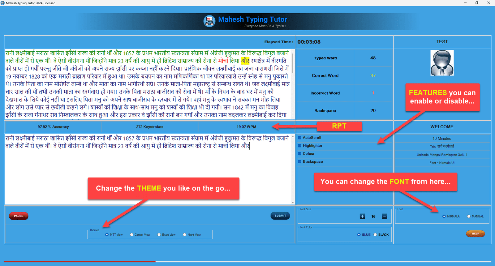 Typing Software Screenshot